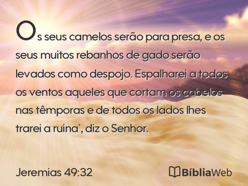 Jeremias 49:32 em imagem para compartilhar