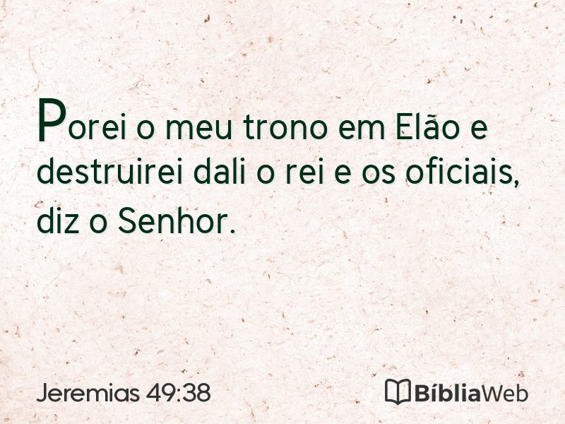 Jeremias 49:38 em imagem para compartilhar