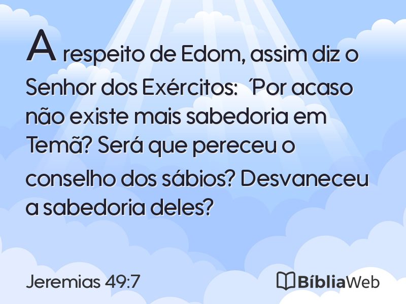 Jeremias 49:7 em imagem para compartilhar