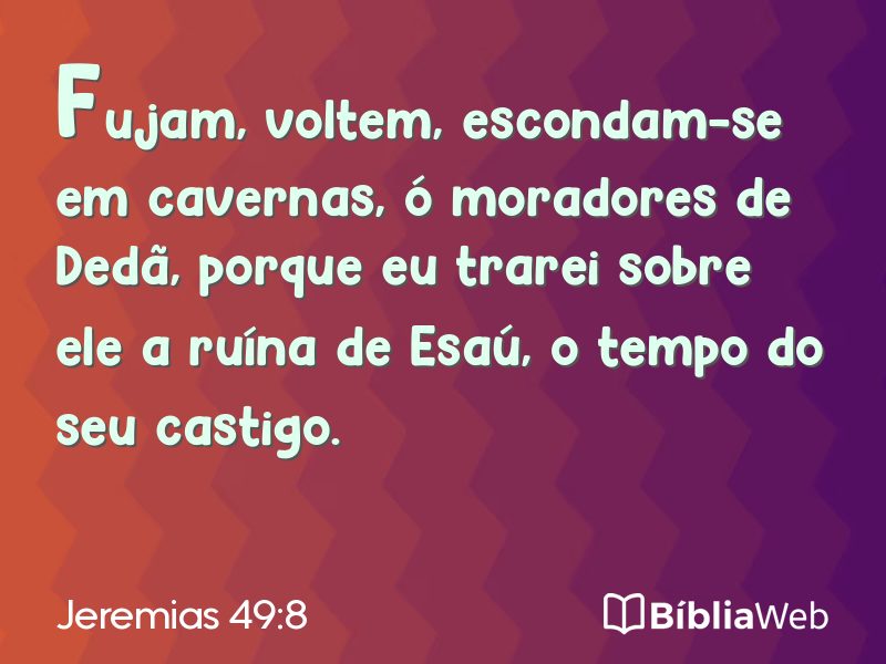 Jeremias 49:8 em imagem para compartilhar