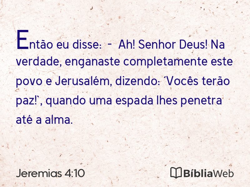 Jeremias 4:10 em imagem para compartilhar