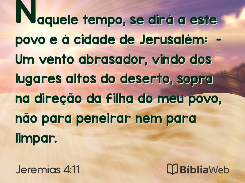 Jeremias 4:11 em imagem para compartilhar