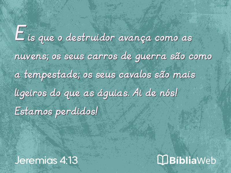 Jeremias 4:13 em imagem para compartilhar