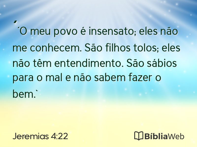 Jeremias 4:22 em imagem para compartilhar