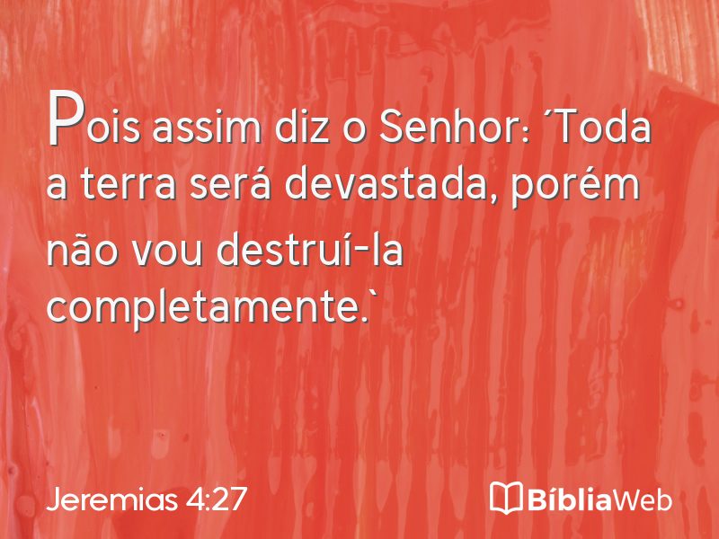 Jeremias 4:27 em imagem para compartilhar