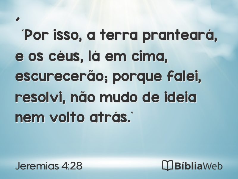 Jeremias 4:28 em imagem para compartilhar