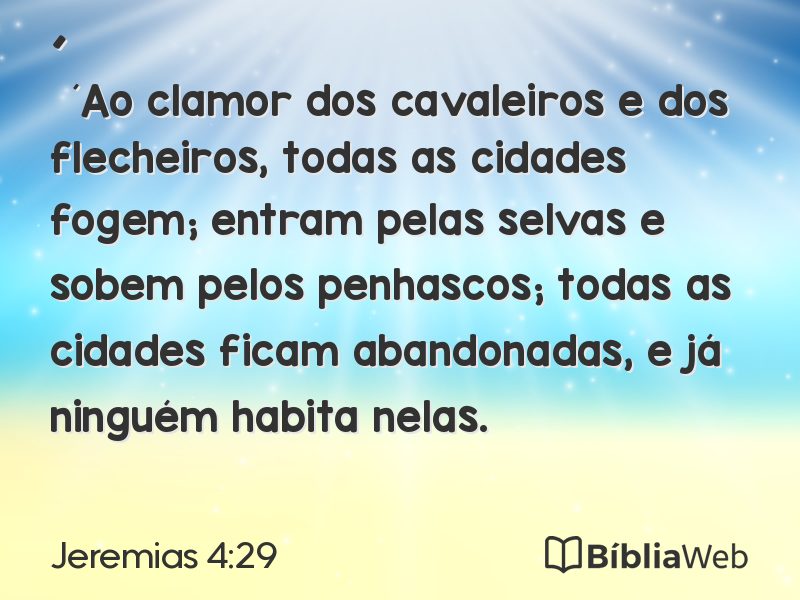 Jeremias 4:29 em imagem para compartilhar