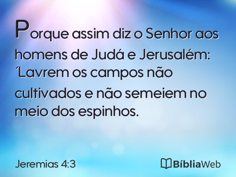 Jeremias 4:3 em imagem para compartilhar