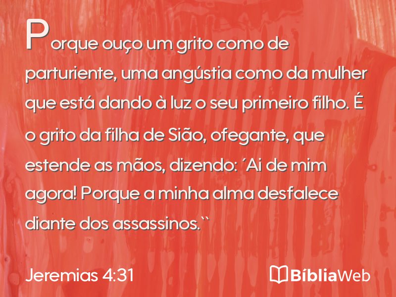 Jeremias 4:31 em imagem para compartilhar