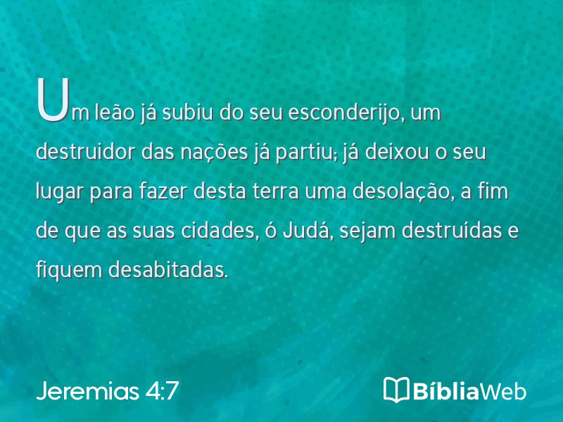 Jeremias 4:7 em imagem para compartilhar