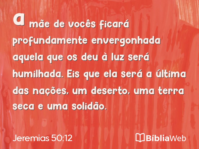 Jeremias 50:12 em imagem para compartilhar