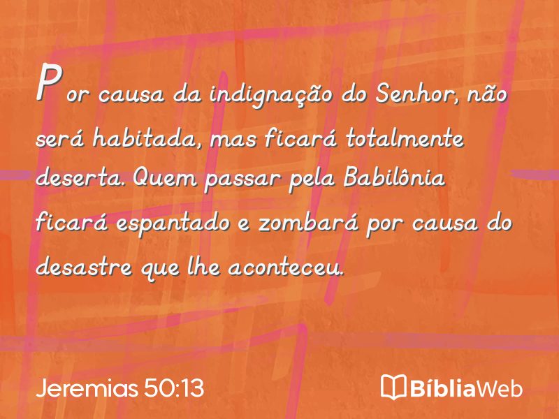 Jeremias 50:13 em imagem para compartilhar