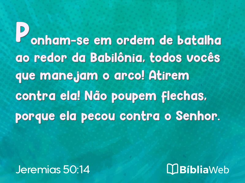 Jeremias 50:14 em imagem para compartilhar