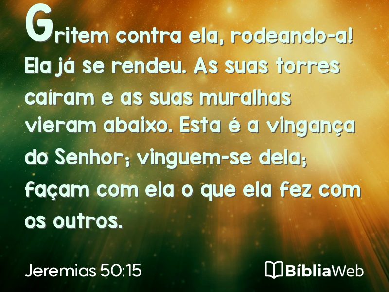 Jeremias 50:15 em imagem para compartilhar