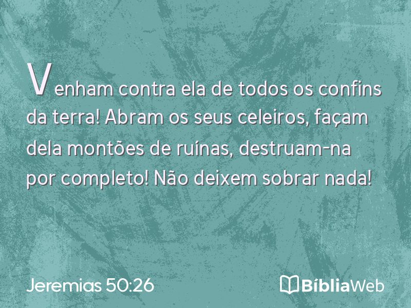 Jeremias 50:26 em imagem para compartilhar