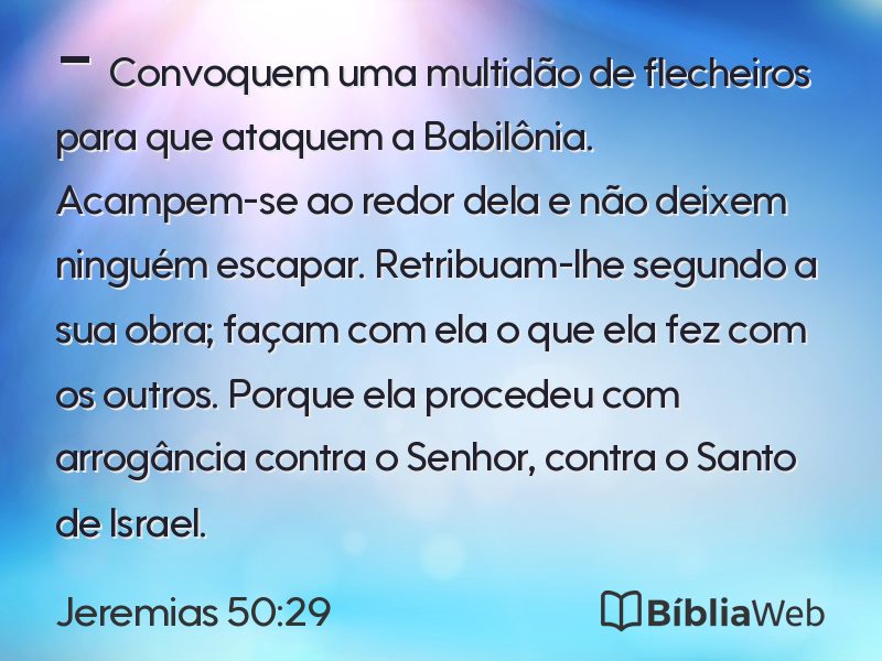 Jeremias 50:29 em imagem para compartilhar