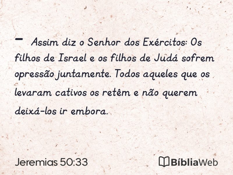 Jeremias 50:33 em imagem para compartilhar