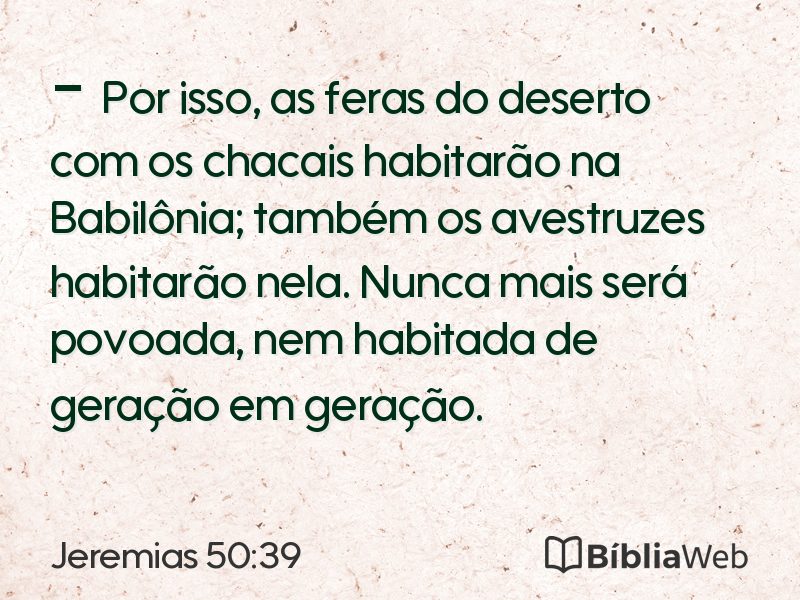 Jeremias 50:39 em imagem para compartilhar