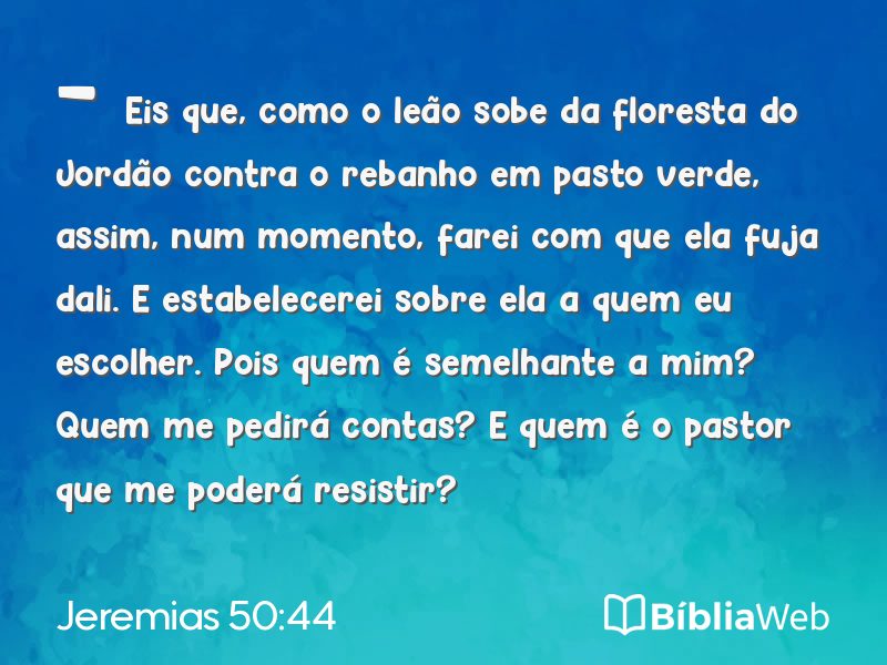 Jeremias 50:44 em imagem para compartilhar
