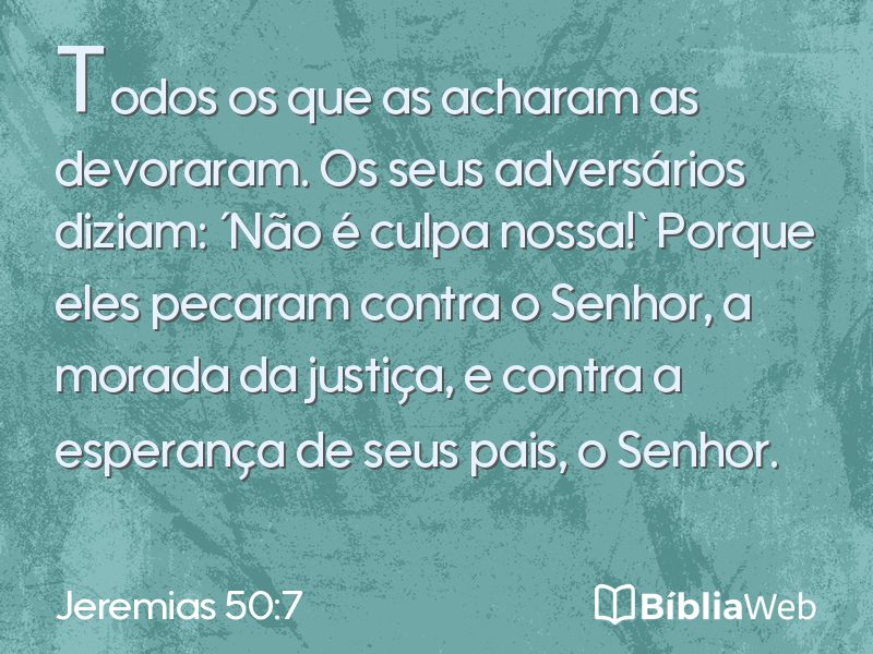 Jeremias 50:7 em imagem para compartilhar
