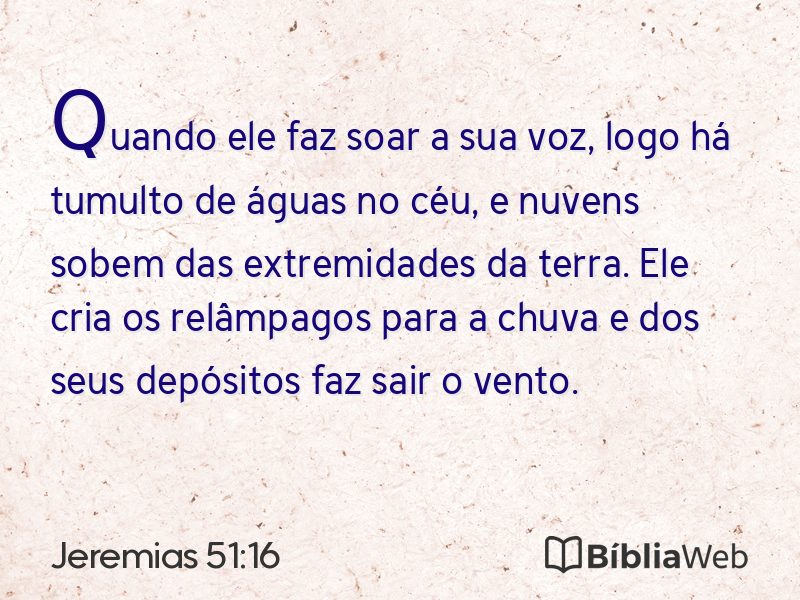 Jeremias 51:16 em imagem para compartilhar