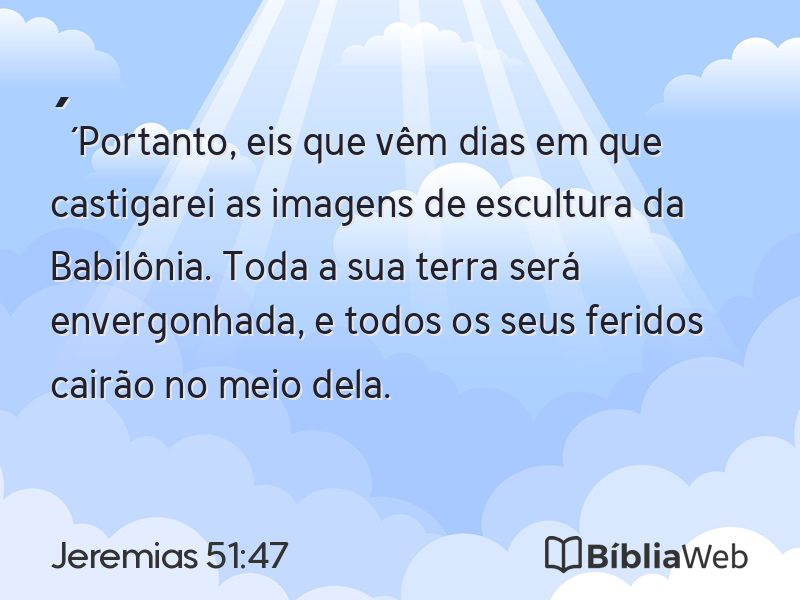Jeremias 51:47 em imagem para compartilhar