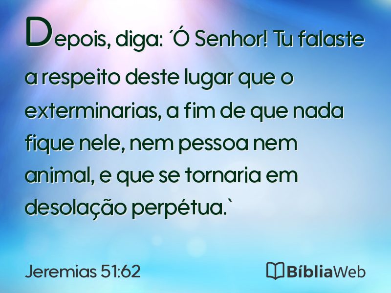 Jeremias 51:62 em imagem para compartilhar