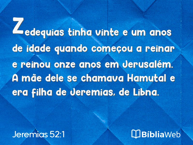 Jeremias 52:1 em imagem para compartilhar