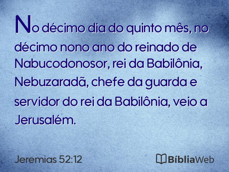 Jeremias 52:12 em imagem para compartilhar