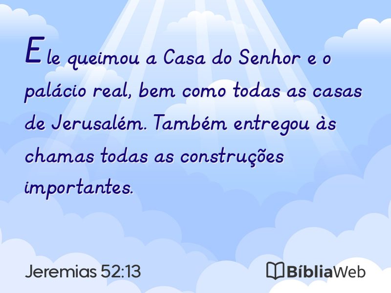 Jeremias 52:13 em imagem para compartilhar