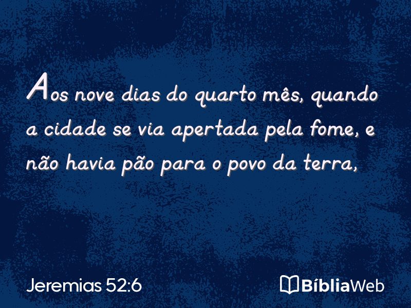 Jeremias 52:6 em imagem para compartilhar