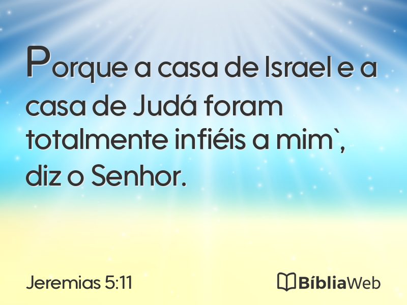 Jeremias 5:11 em imagem para compartilhar