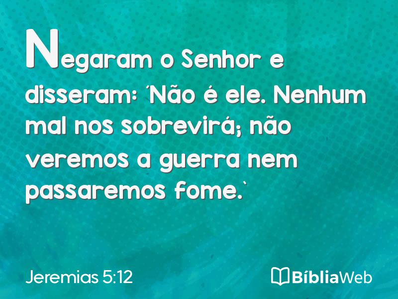 Jeremias 5:12 em imagem para compartilhar