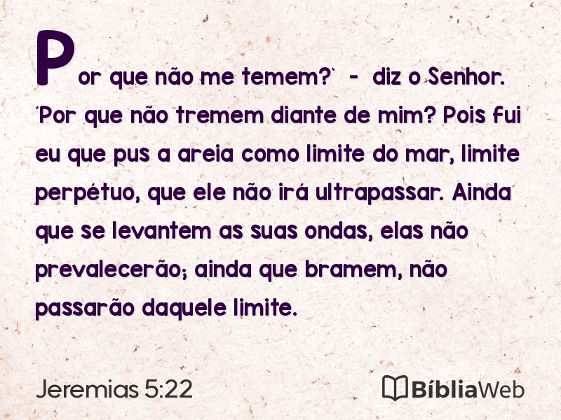 Jeremias 5:22 em imagem para compartilhar