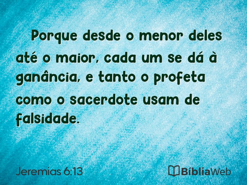 Jeremias 6:13 em imagem para compartilhar