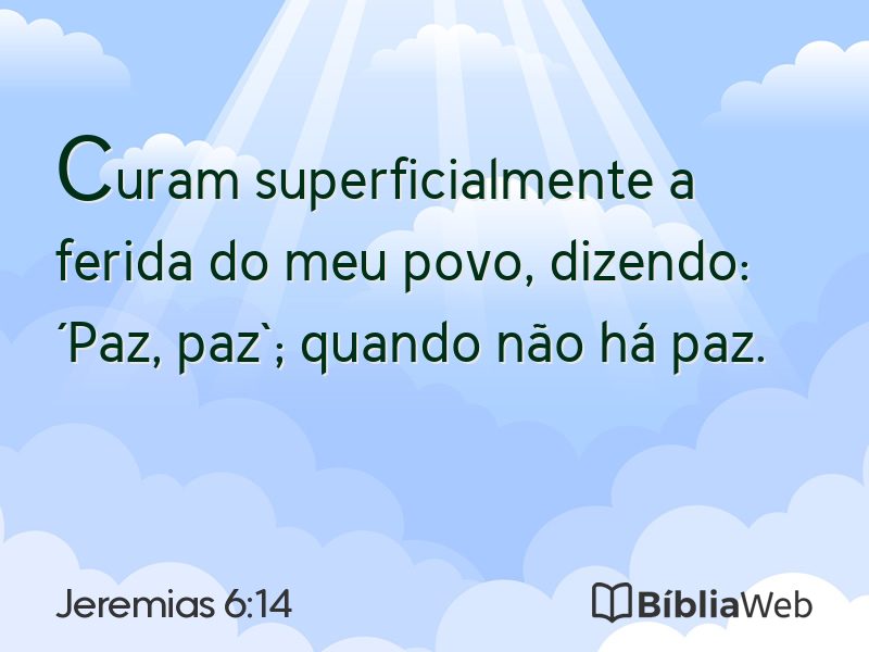 Jeremias 6:14 em imagem para compartilhar