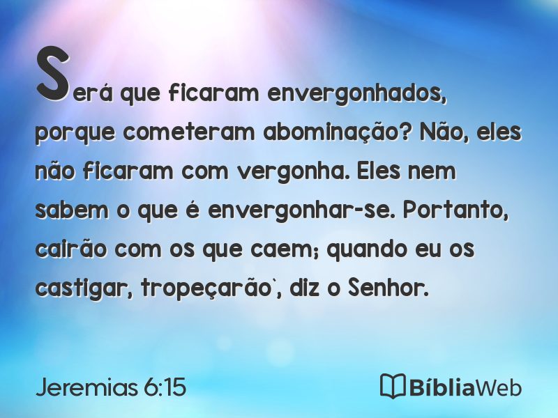 Jeremias 6:15 em imagem para compartilhar