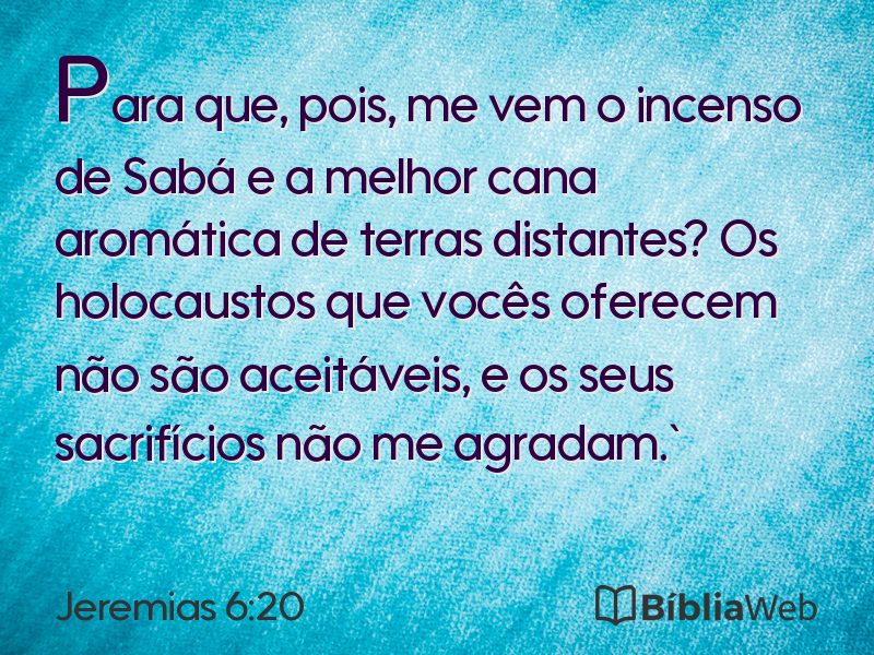 Jeremias 6:20 em imagem para compartilhar