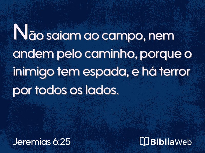 Jeremias 6:25 em imagem para compartilhar