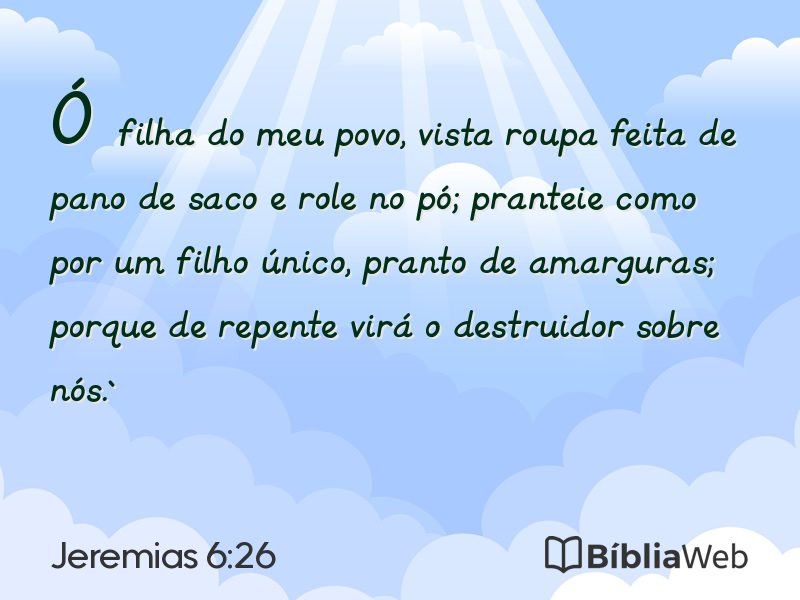 Jeremias 6:26 em imagem para compartilhar