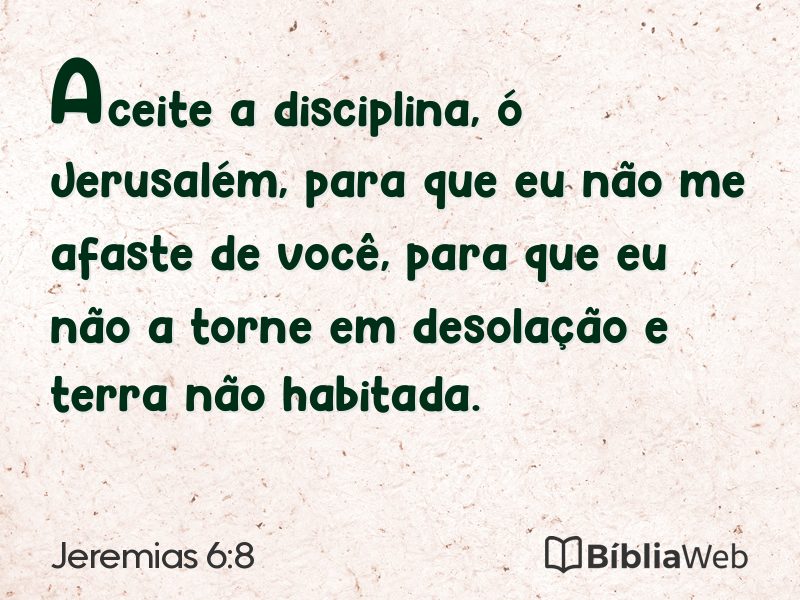 Jeremias 6:8 em imagem para compartilhar