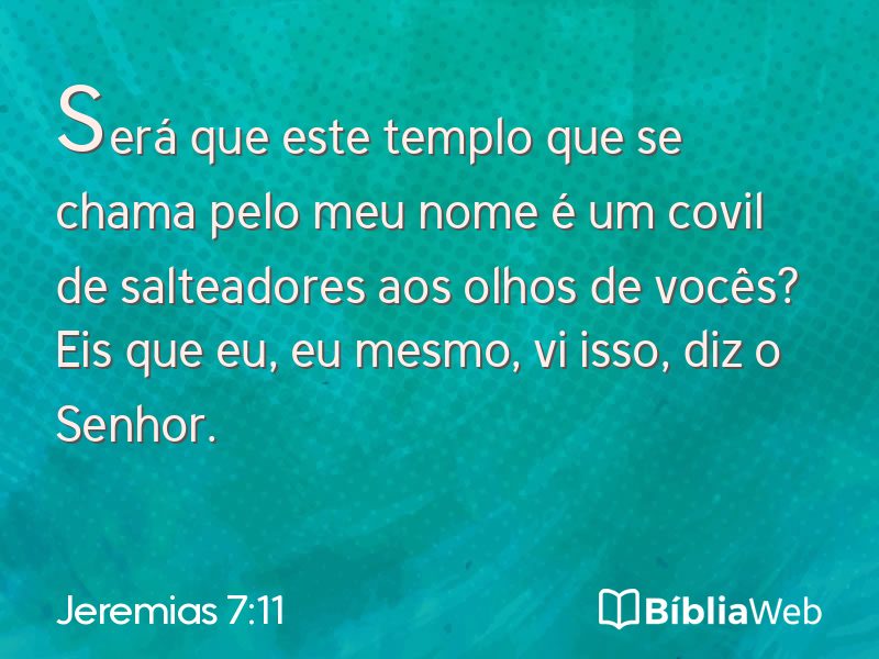 Jeremias 7:11 em imagem para compartilhar