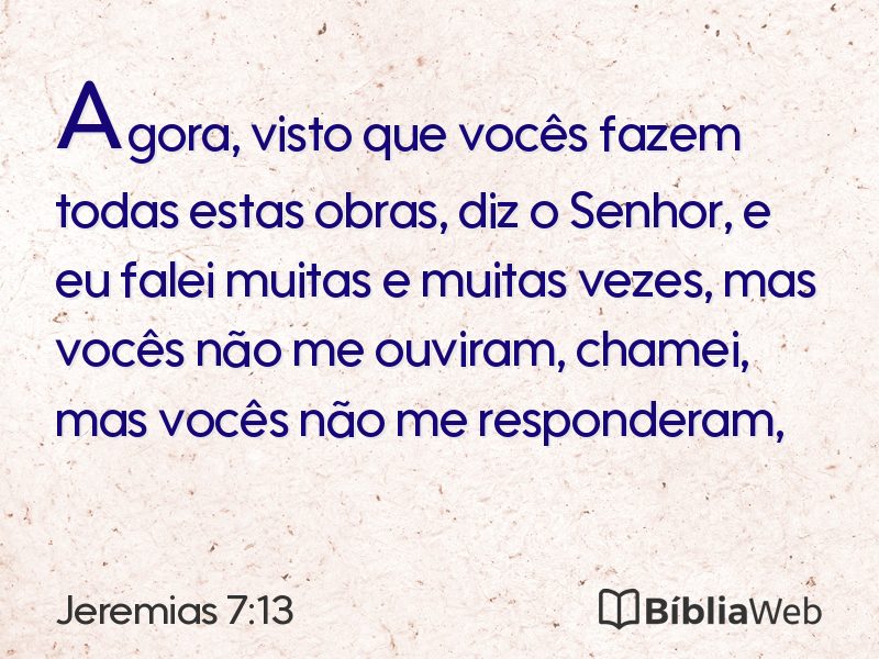 Jeremias 7:13 em imagem para compartilhar