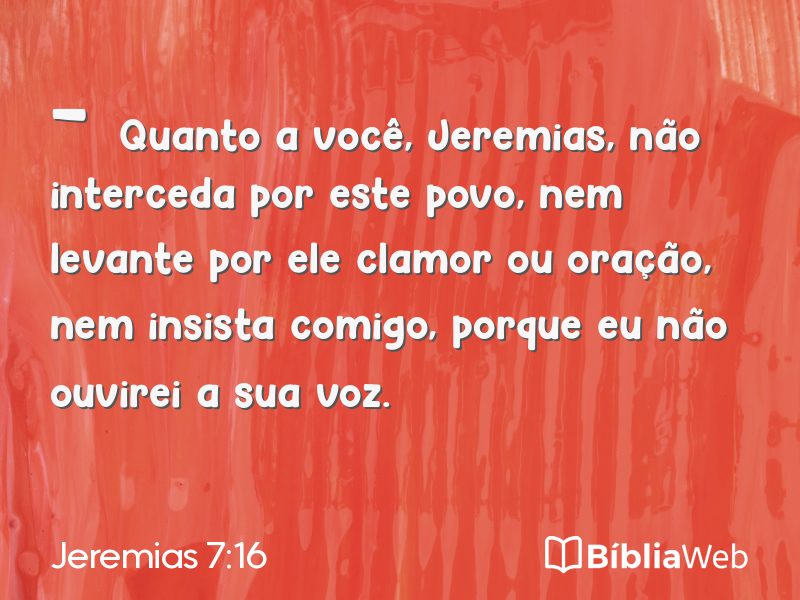 Jeremias 7:16 em imagem para compartilhar