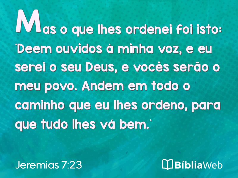 Jeremias 7:23 em imagem para compartilhar