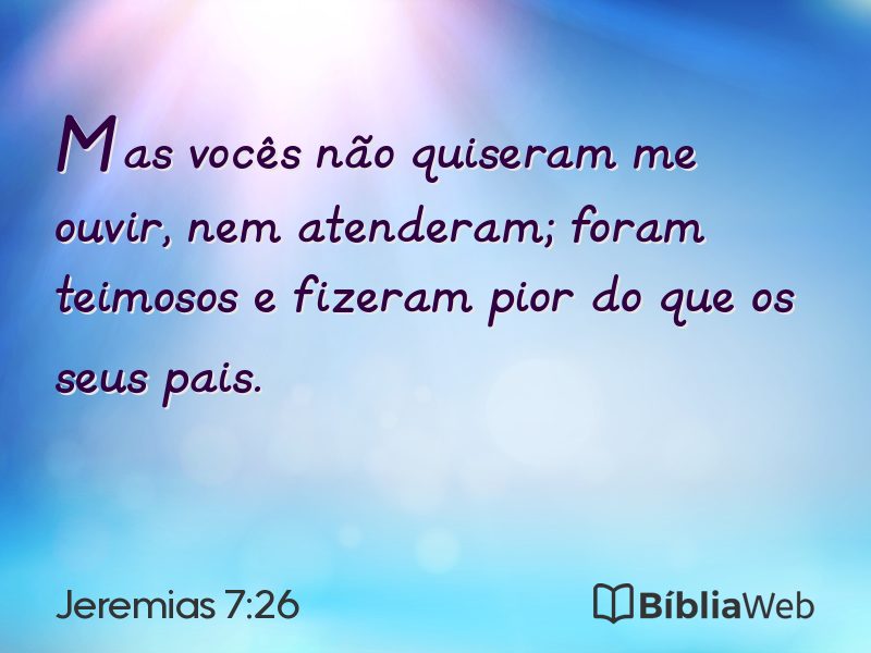 Jeremias 7:26 em imagem para compartilhar