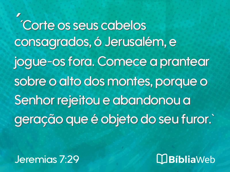 Jeremias 7:29 em imagem para compartilhar