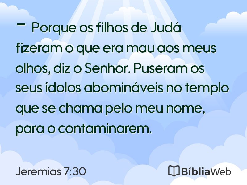 Jeremias 7:30 em imagem para compartilhar