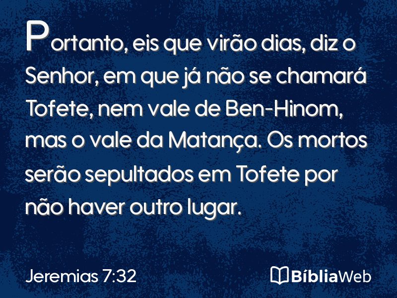 Jeremias 7:32 em imagem para compartilhar