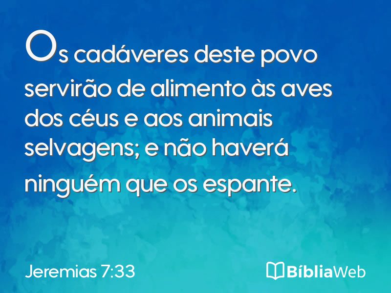 Jeremias 7:33 em imagem para compartilhar